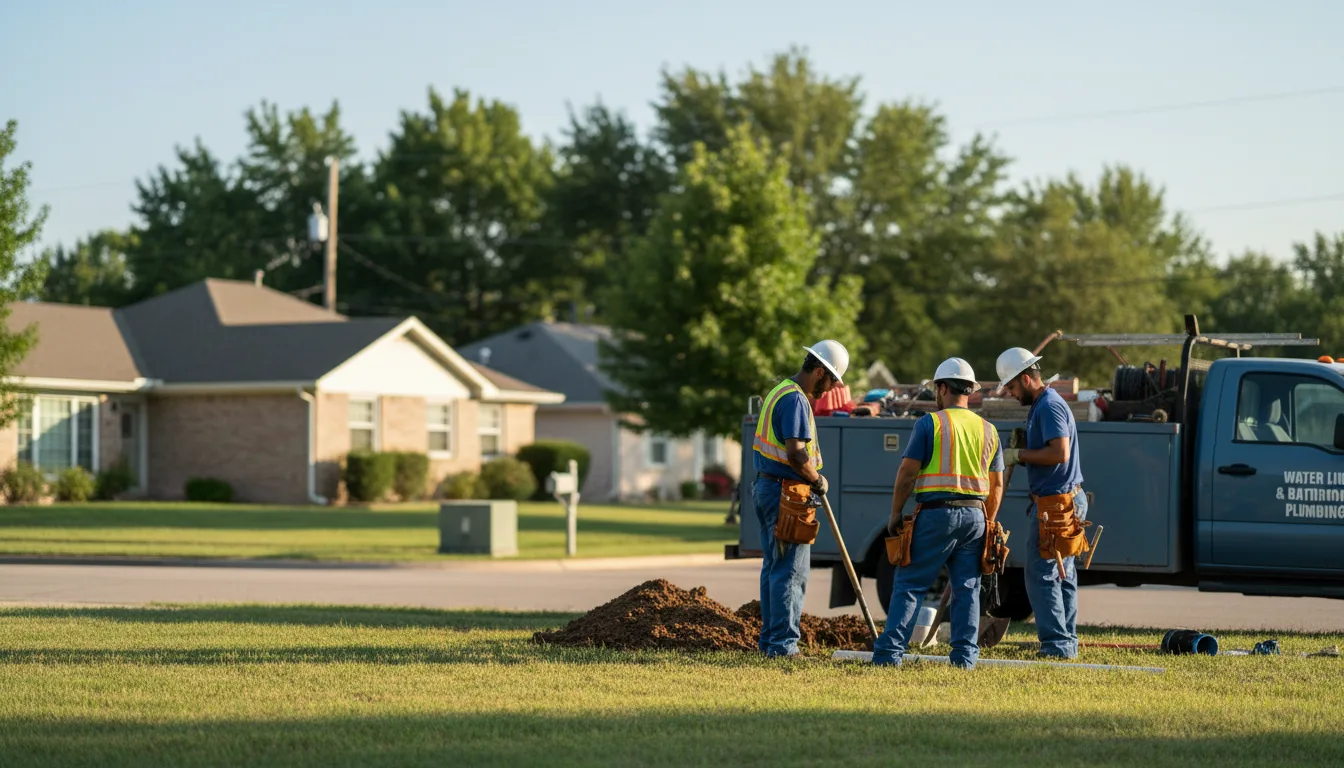 Residential water line and bathroom plumbing service in Mountain View, OK
